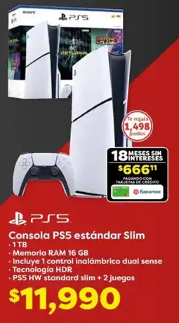 Soriana Híper Sony consola ps5 estándar slim oferta