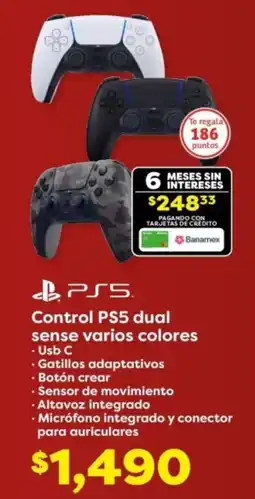 Soriana Híper Control ps5 dual sense varios colores oferta