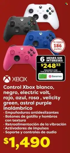 Soriana Híper Control Xbox blanco, negro oferta