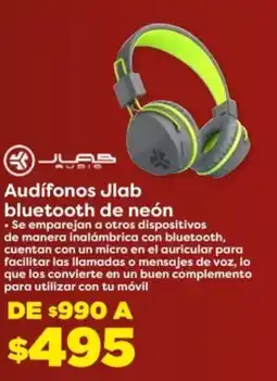 Soriana Híper Audífonos jlab bluetooth de neón oferta