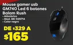 Soriana Híper Mouse gamer usb gm740 led 6 botones oferta