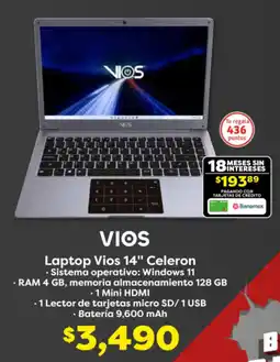 Soriana Híper Vios laptop vios 14" celeron oferta