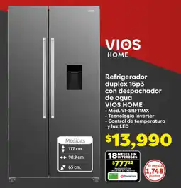 Soriana Híper Vios home refrigerador duplex 16p3 oferta