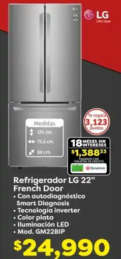 Soriana Híper Lg refrigerador lg 22" french door oferta