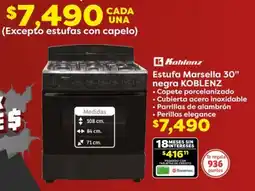 Soriana Híper Koblenz estufa marsella 30" negra oferta
