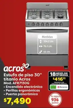 Soriana Híper Acros estufa de piso 30" titanio oferta