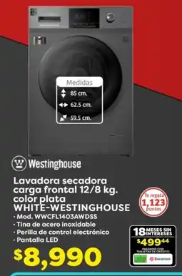 Soriana Híper Westinghouse lavadora secadora carga frontal oferta