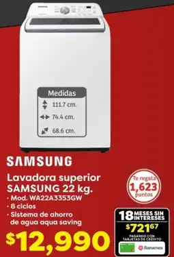 Soriana Híper Samsung lavadora superior oferta