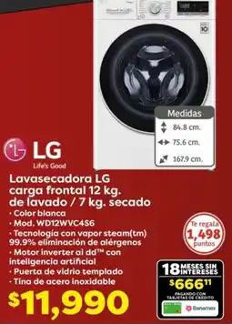 Soriana Híper Lg lavasecadora carga frontal oferta