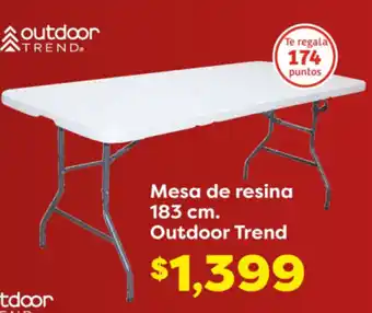 Soriana Híper Outdoor trend mesa de resina oferta