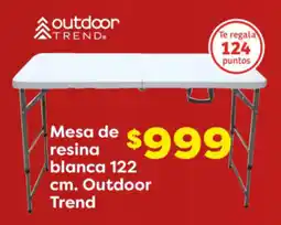 Soriana Híper Outdoor trend mesa de resina blanca oferta