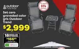 Soriana Híper Outdoor trend set cero gravedad color gris oferta