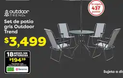 Soriana Híper Outdoor trend set de patio gris oferta
