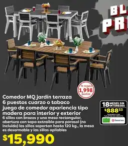 Soriana Híper MQ Comedor jardín terraza oferta