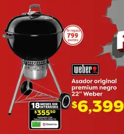 Soriana Híper Weber asador original premium negro 22" oferta
