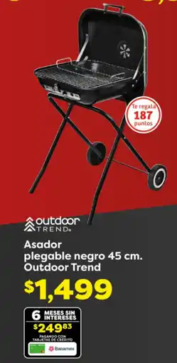 Soriana Híper Outdoor trend asador plegable negro oferta