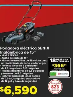 Soriana Híper Senix podadora eléctrica inalámbrica de 15" oferta