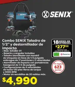 Soriana Híper Senix combo taladro de 1/2" y destornillador de impacto oferta