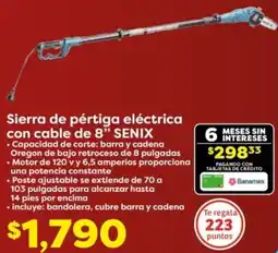 Soriana Híper Senix sierra de pértiga eléctrica con cable de 8" oferta