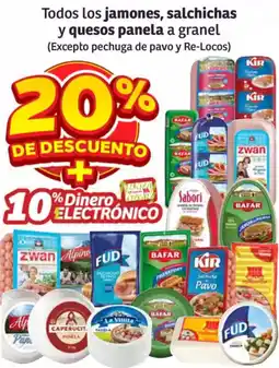 Soriana Híper Todos los jamones, salchichas y quesos panela a granel oferta