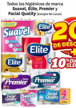 Soriana Híper Todos los higiénicos de marca suavel, elite, premier y facial quality oferta