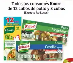 Soriana Híper Knorr todos los consomés de 12 cubos de pollo y 8 cubos oferta