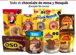 Soriana Híper Todo el chocolate de mesa y nesquik oferta
