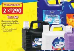 Walmart Great value detergente líquido o suavizante de telas oferta