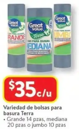Walmart Terra variedad de bolsas para basura oferta