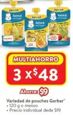 Walmart Gerber variedad de pouches oferta