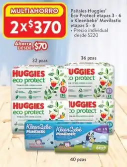 Walmart Pañales huggies eco protect etapas 3-6 oferta