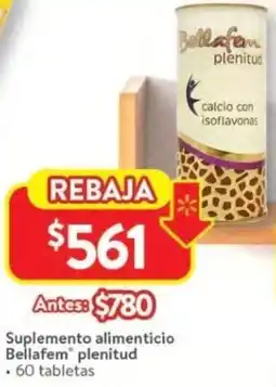 Walmart Bellafem plenitud suplemento alimenticio oferta