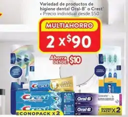 Walmart Oral-b o crest variedad de productos de higiene dental oferta