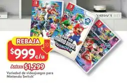 Walmart Nintendo switch variedad de videojuegos oferta