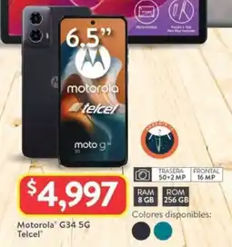 Walmart Telcel motorola g34 5g oferta