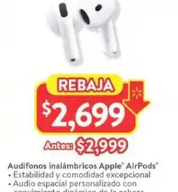Walmart Apple airpods audífonos inalámbricos oferta