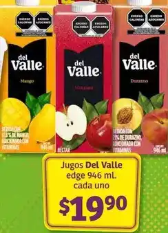 Soriana Híper Del valle - jugos edge 946 ml. cada uno oferta