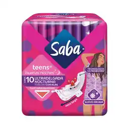 Farmacias Benavides Teens Buenas Noches Ultradelgada Toallas Femeninas con Alas Extra Larga Flujo Súper Abundante oferta