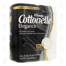Farmacias Guadalajara Papel Higiénico Kleenex Cottonelle Elegance Extracto de Seda, 4 pzas oferta