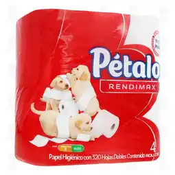 Farmacias Guadalajara Papel Higiénico Pétalo RendiMax, 4 pzas oferta