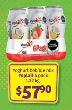 Soriana Súper Yoghurt bebible mix Yoplait 6 pack oferta