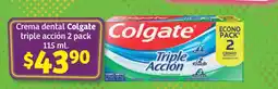 Soriana Súper Crema dental Colgate triple acción 2 pack oferta