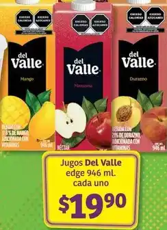 Soriana Híper Del valle - jugos edge 946 ml. cada uno oferta