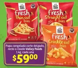 Soriana Híper Fresh - papa congelada corte delgado, recto o rizado valley foods oferta
