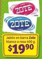 Soriana Híper Zote - jabón en barra blanco o rosa oferta