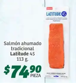 Soriana Súper Salmón ahumado tradicional Latitude 45 oferta