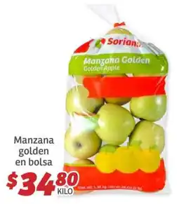 Soriana Híper Manzana Golden en Bolsa oferta