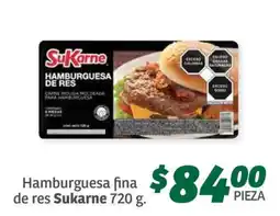 Soriana Súper Hamburguesa fina de res Sukarne 720 g oferta