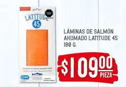 Soriana Híper Laminas de salmón ahumado Latitude 45 180 g oferta