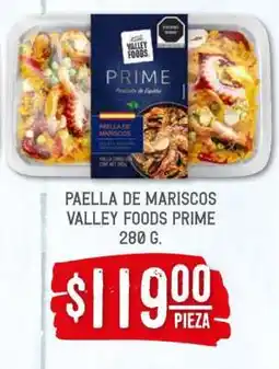 Soriana Híper Paella de mariscos Valley Foods Prime oferta